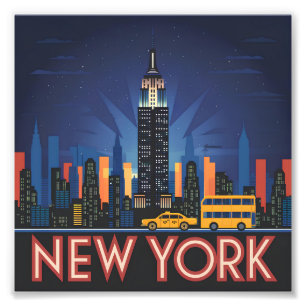 New York USA vintage Foto Afdruk