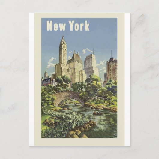 New York USA Vintage Travel Briefkaart (Voorkant)