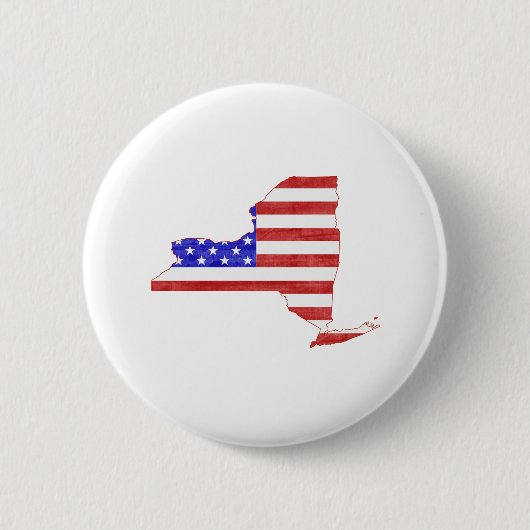 New York USA vlag silhouette state map Ronde Button 5,7 Cm (Voorkant)
