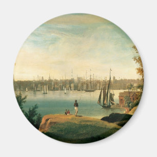 New York van Brooklyn Heights rond 1834 Magneet
