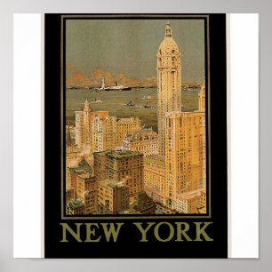 New York van Glasgow door de Anchor Line Poster
