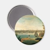 New York vanaf Brooklyn Heights circa 1834 Magneet (Voorkant / Achterkant)