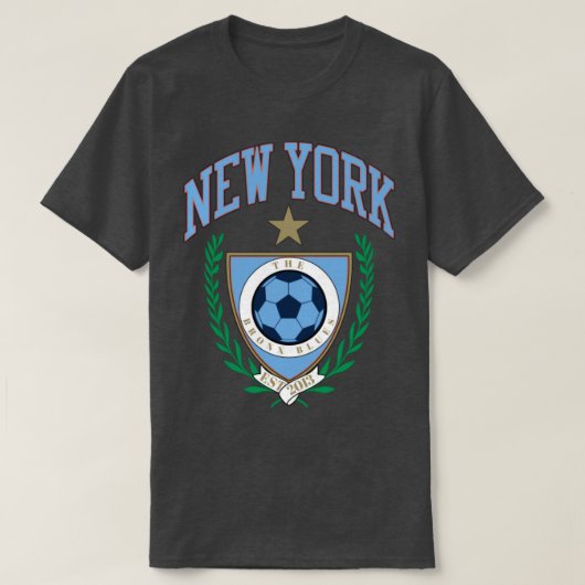 New York Varsity Stijl T-shirt (Design voorkant)