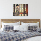 New York venster in de winter (door Childe Hassam) Canvas Afdruk (Insitu (Slaapkamer))