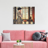 New York venster in de winter (door Childe Hassam) Canvas Afdruk (Insitu (Woonkamer))