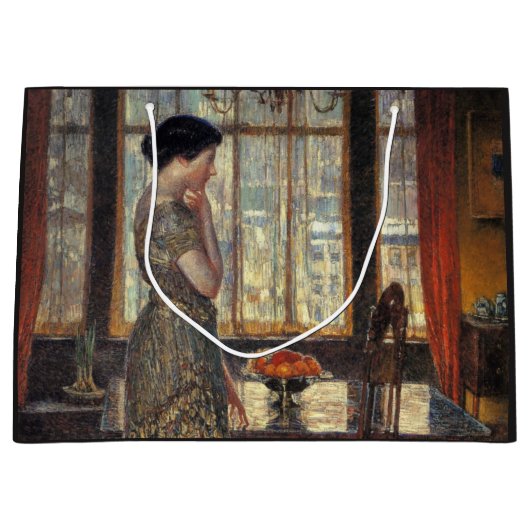 New York venster in de winter (door Childe Hassam) Groot Cadeauzakje (Voorkant)