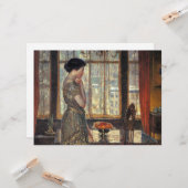 New York venster in de winter (door Childe Hassam) Kaart (Voorkant / Achterkant in situ)