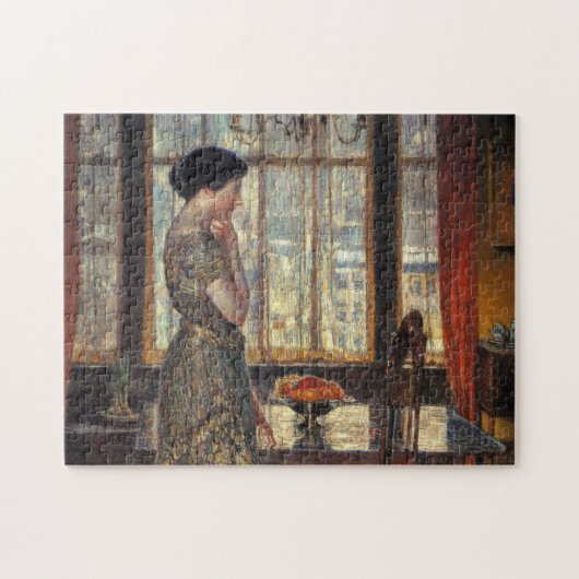 New York venster in de winter (door Childe Hassam) Legpuzzel (Horizontaal)