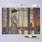 New York venster in de winter (door Childe Hassam) Tissuepapier (Craft)