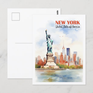 New York Verenigde Staten Beroemde Reisplaats Briefkaart