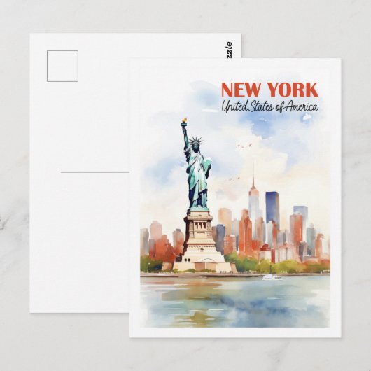 New York Verenigde Staten Beroemde Reisplaats Briefkaart (Voorkant / Achterkant)