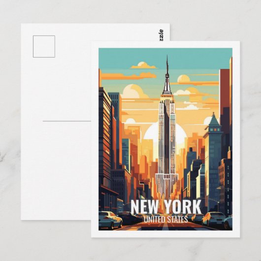 New York Verenigde Staten Beroemde Reisplekken Briefkaart (Voorkant / Achterkant)