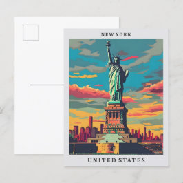 New York Verenigde Staten Elegant Art Vintage Trav Briefkaart