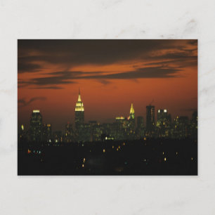 New York, Verenigde Staten. Skyline of uptown Manh Briefkaart