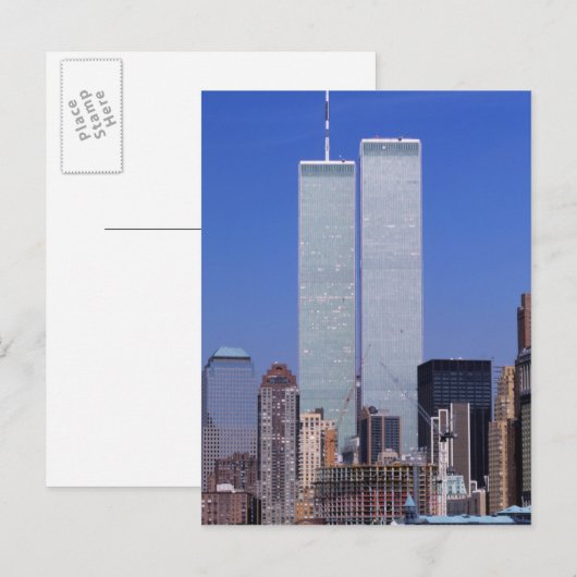 New York, Verenigde Staten. Twee torens van de ber Briefkaart (Voorkant / Achterkant)