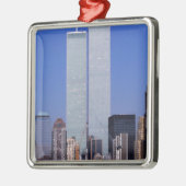 New York, Verenigde Staten. Twee torens van de ber Metalen Ornament (Links)