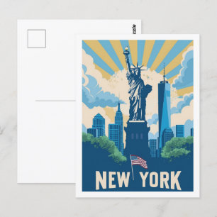 New York Verenigde Staten Vintage Famous Travel Pl Briefkaart