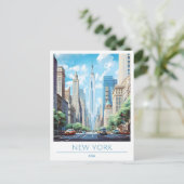 New York Verenigde Staten Vintage Travel Briefkaart (Staand voorkant)
