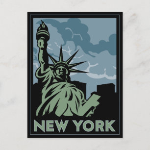 new york verenigde staten vs  retro - reizen briefkaart