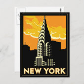 new york verenigde staten vs  retro - reizen briefkaart (Voorkant / Achterkant)