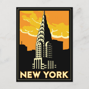 new york verenigde staten vs  retro - reizen briefkaart