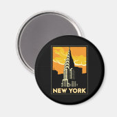 new york verenigde staten vs  retro - reizen magneet (Voorkant / Achterkant)