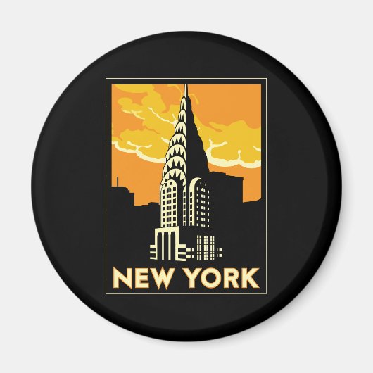 new york verenigde staten vs  retro - reizen magneet (Voorkant)