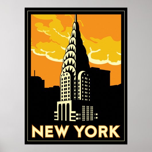 new york verenigde staten vs  retro - reizen poster (Voorkant)