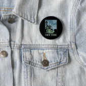 new york verenigde staten vs retro - reizen ronde button 5,7 cm (In situ)