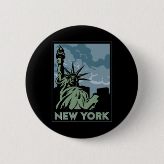 new york verenigde staten vs  retro - reizen ronde button 5,7 cm