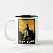 new york verenigde staten vs retro - reizen tweekleurige koffiemok (Links)