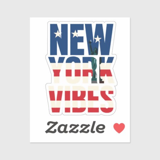 New York vibes USA flag Statue of Liberty sticker (Vel)