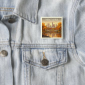 New York Vierkante Button 5,1 Cm (In situ)