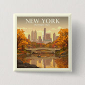New York Vierkante Button 5,1 Cm (Voorkant)