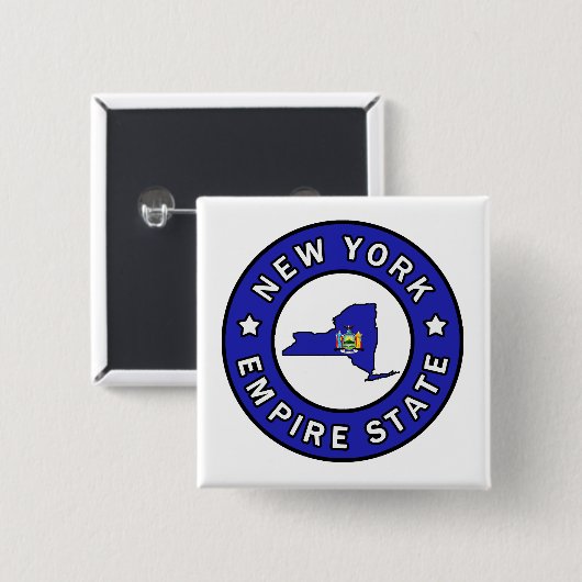 New York Vierkante Button 5,1 Cm (Voorkant /achterkant)