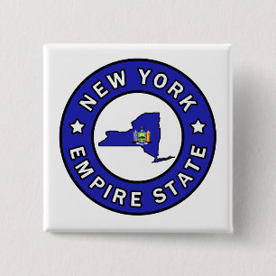 New York Vierkante Button 5,1 Cm