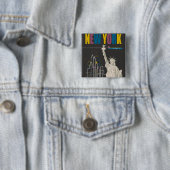 New York Vierkante Button 5,1 Cm (In situ)