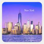 New York Vierkante Sticker (Voorkant)