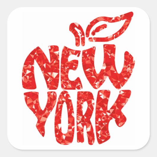 NEW YORK VIERKANTE STICKER (Voorkant)