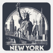  New York Vierkante Sticker (Voorkant)