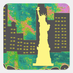 New York Vierkante Sticker