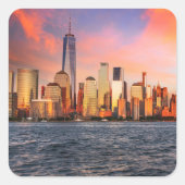 New York Vierkante Sticker (Voorkant)