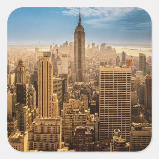 New York Vierkante Sticker (Voorkant)