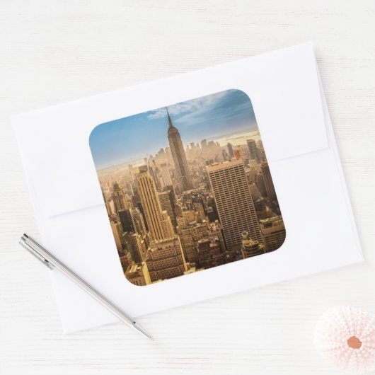 New York Vierkante Sticker (Envelop)