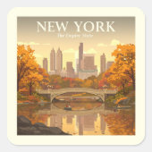  New York Vierkante Sticker (Voorkant)
