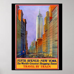 New York, vijfde avenue, Vintage Poster