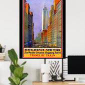 New York, vijfde avenue, Vintage Poster (Thuiskantoor)
