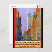 New York, vijfde avenue, Vintage Poster Briefkaart (Voorkant / Achterkant)