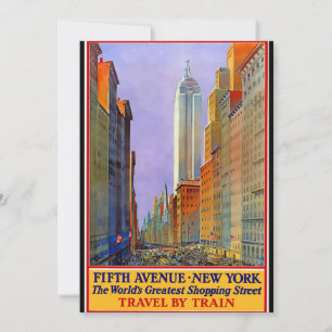 New York, vijfde avenue, Vintage Poster Kaart