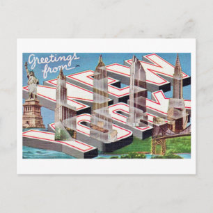 New York Vintage Landmarks Ansichtkaart Briefkaart